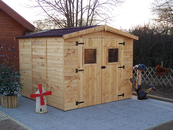 HABRITA - Abri de jardin - Bois - 16mm - 5.60m2 - large