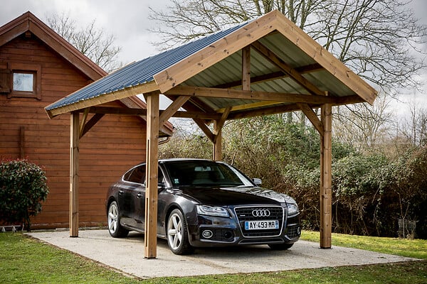 HABRITA - Carport en bois Thurac - L.360xl.300xH.222cm - large