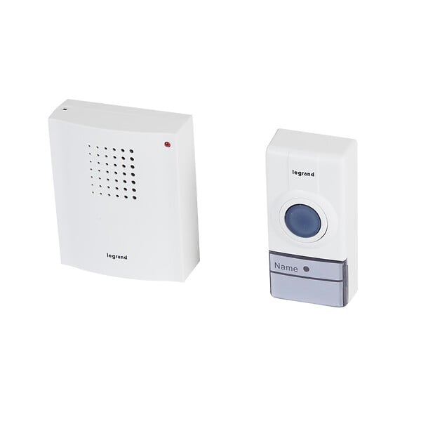 LEGRAND - Kit carillon radio sans fil - 32 mélodies - Blanc - 50 m portée - large