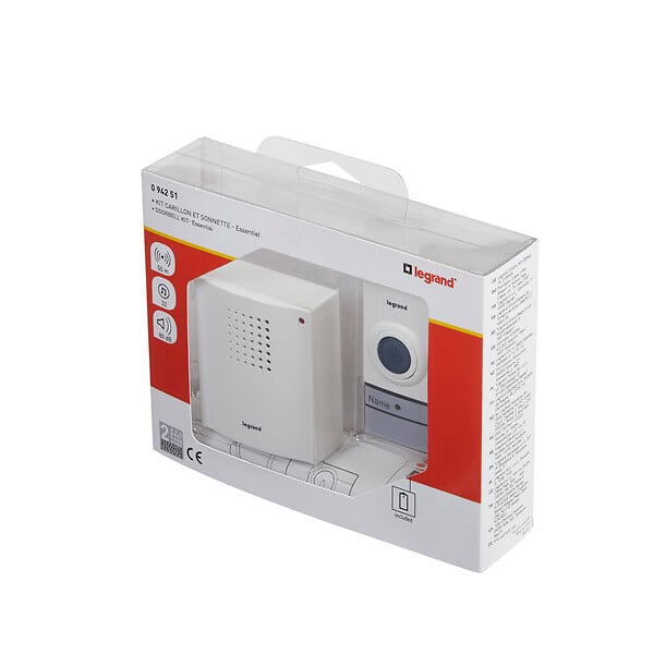 LEGRAND - Kit carillon radio sans fil - 32 mélodies - Blanc - 50 m portée - large