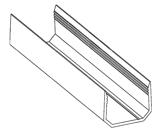 SYLWAY - Profil aluminium départ/fin U - Noir - H.2xL.2.6cm - large