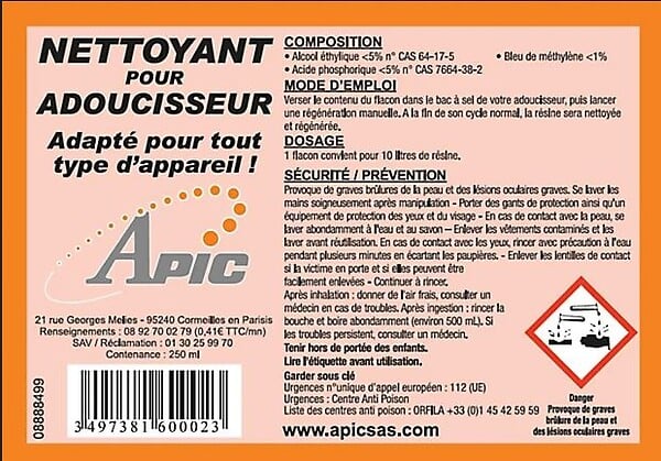 APIC - Nettoyant pour adoucisseur - large