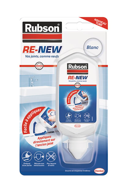 RUBSON - Mastic silicone RE-NEW Blanc 80ml - large