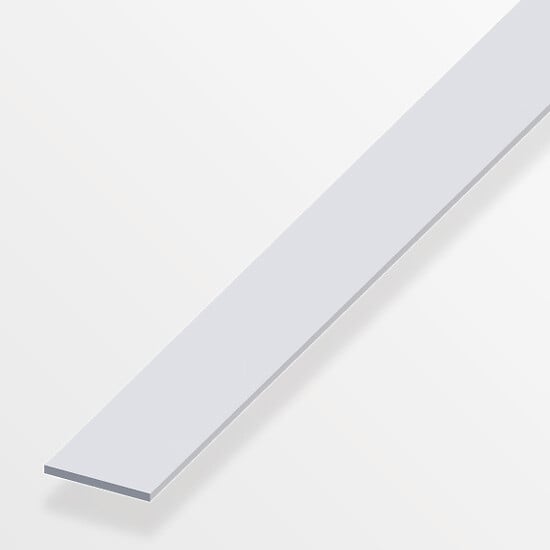ALFER - Plat 25mm aluminium anodisé argent 1m - large