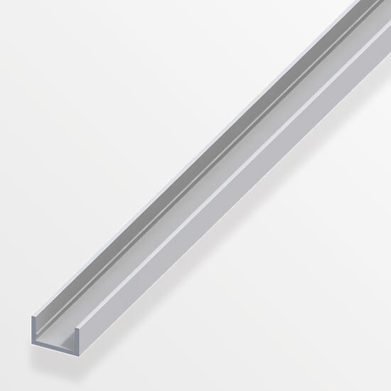 ALFER - U profilé 10x22.5mm aluminium anodisé argent 1m - large