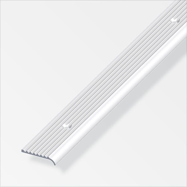 ALFER - Profilé de marche arrondi 25x6mm aluminium rainure percée 2m - large