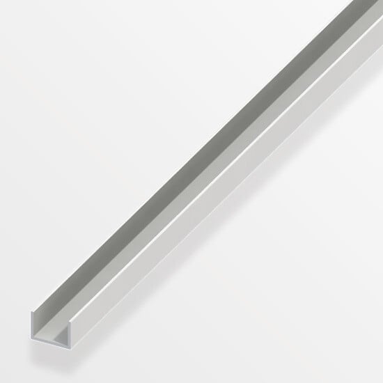 ALFER - U 10x18mm intérieur 16mm PVC blanc 1m - large
