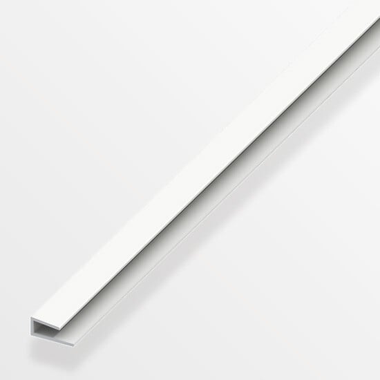 ALFER - Profilé de finition 4x15mm PVC blanc 1m - large