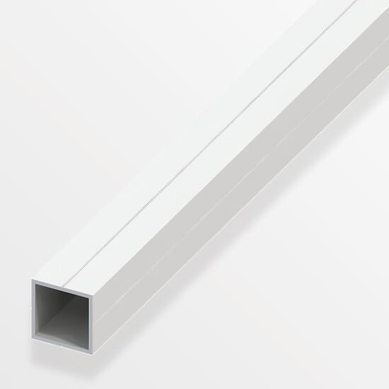 ALFER - Tube carré 23.5mm PVC blanc 1m - large