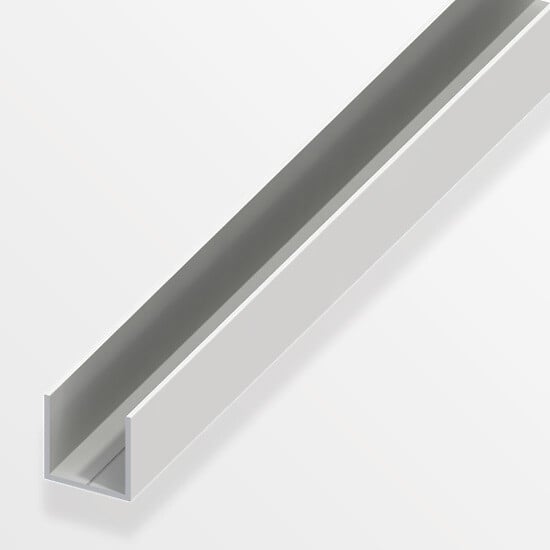 ALFER - U Carré 7.5mm PVC blanc 1m - large