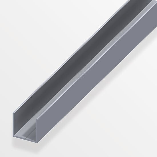 ALFER - U carré 11.5mm aluminium brut 1m - large