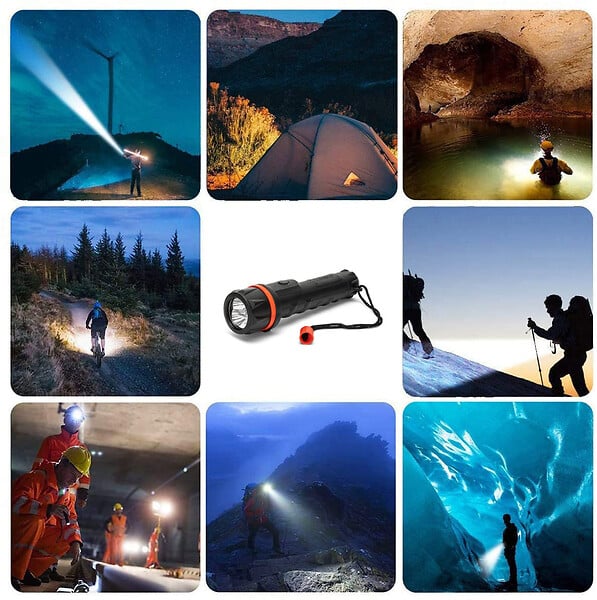 VELAMP - Lampe torche caoutchouc - 3 LED - 12 lumens - large