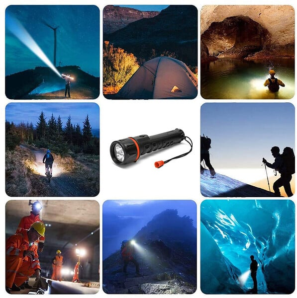 VELAMP - Lampe torche caoutchouc incassable 3 LED - large