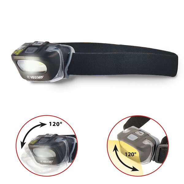 VELAMP - Lampe frontale LED COB - 3W - 120 lumens - large