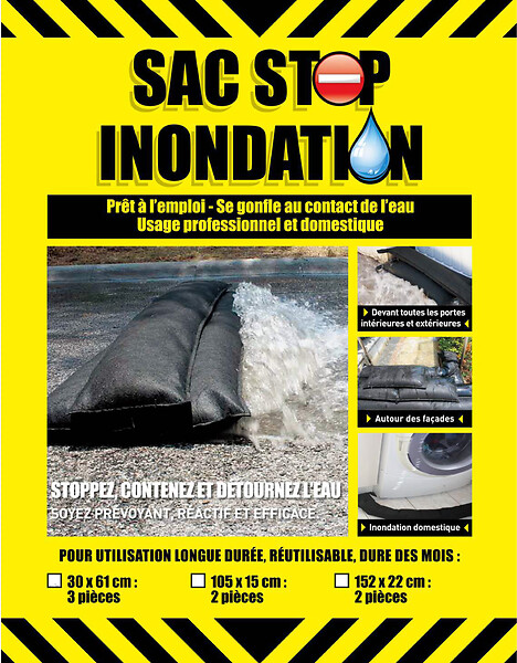 Lot de 2 sacs anti-inondation polypropylène 105x15 cm - large