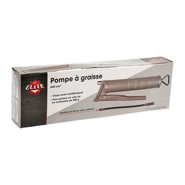 COGEX - Pompe à graisse 445cc - Acier - Flexible et embout agrafe - large