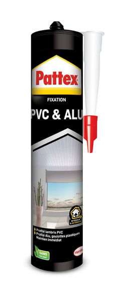 PATTEX - Mastic Colle fixation - PVC Alu - 450g - large