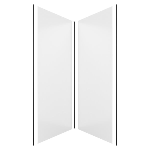 AURLANE - Pack de 2 Panneaux Muraux Aluminium BLANC 90+90x210 cm avec Profilés NOIR MAT - WALL'IT - large