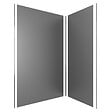 AURLANE - LOT de 2 Panneaux Muraux Aluminium GRIS 90+120x210 cm avec Profilés ANODISE BRILLANT - WALL'IT - vignette