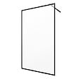 AURLANE - Paroi de Douche 100x200 cm - Cadre et Bras Aluminium NOIR MAT - DARK CONTOURING - vignette