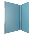 AURLANE - Pack de 2 Panneaux Muraux Aluminium BLEU 90+120x210 cm avec Profilés ANODISE BRILLANT - WALL'IT - vignette
