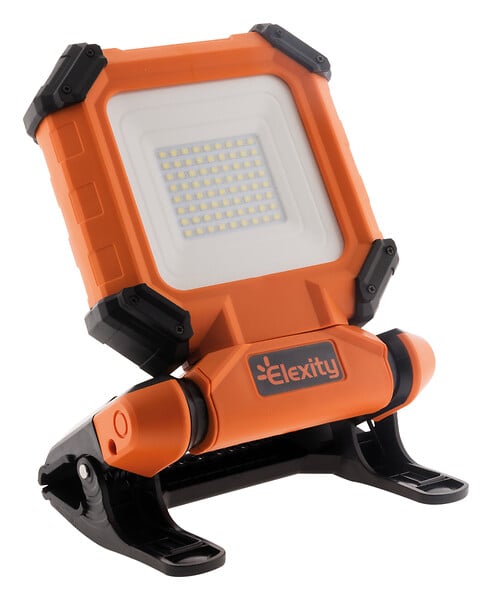ELEXITY - Projecteur de chantier à pince sur batterie 15W 1700Lm IP54 - large