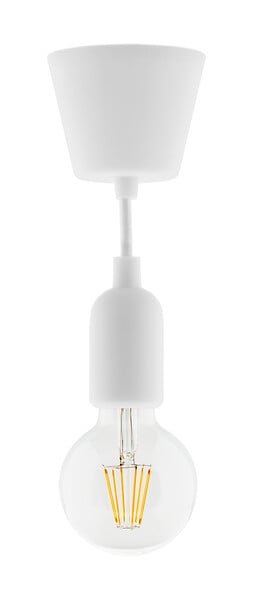 ELEXITY - Kit de suspension déco en silicone blanc - ampoule LED 6W - large
