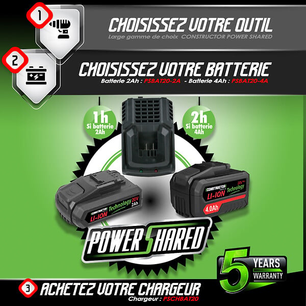 CONSTRUCTOR - Coupe bordures 20V MAX sans batterie - Manche téléscopique - large