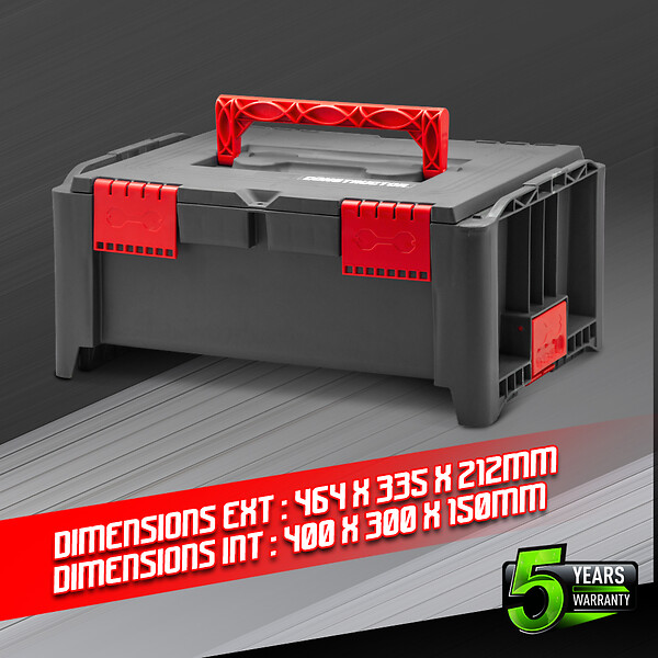 CONSTRUCTOR - Boîte à outils empilable en plastique 46.4x33.5x21.2cm - Constructor - large