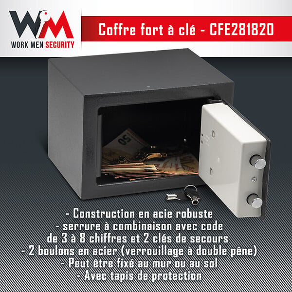 WORKMEN SECURITY - Coffre fort électronique 28x18x20cm - Work Men - large