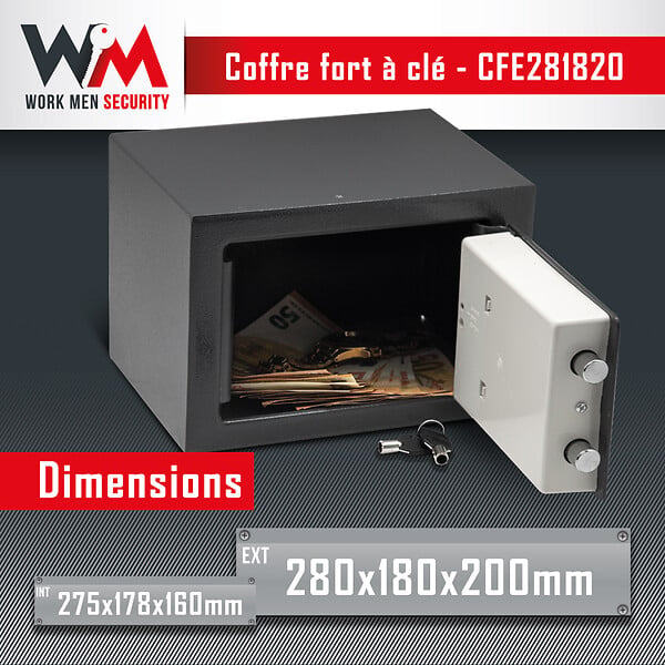 WORKMEN SECURITY - Coffre fort électronique 28x18x20cm - Work Men - large