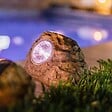 LUMISKY - 3 Rochers solaires ROCKY BROWN H14cm - vignette