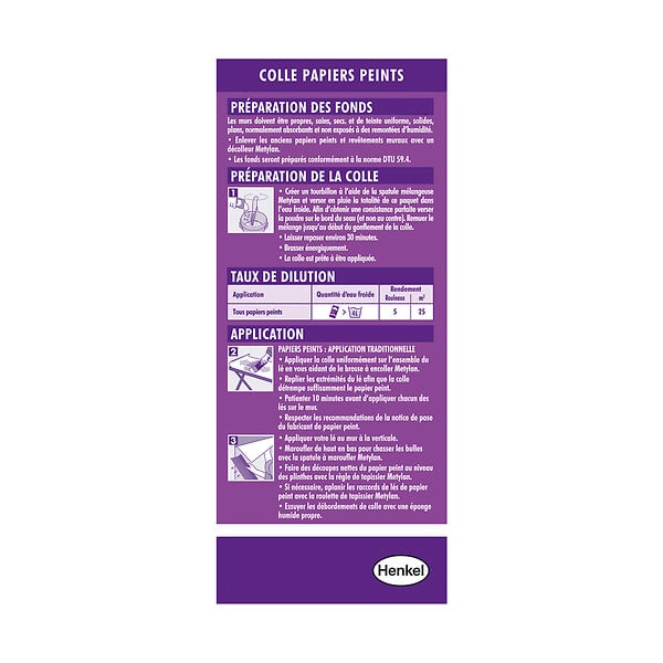 METYLAN - Colle papier peint spécial lourds et vinyles - 200 g - large