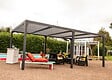 HABRITA - Pergola bioclimatique aluminium - Gris - L.360xl.598xH.235cm - vignette