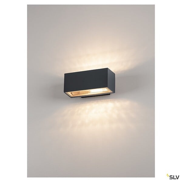 SLV - Applique extérieure SLV BOX UP/DOWN, anthracite, R7s 78mm/QT-DE12, 80W max, IP44 - large