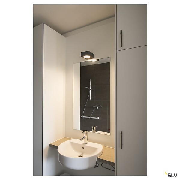 SLV - Applique extérieure SLV QUADRASYL, anthracite, GX53/TCR-TSE, 11W max, IP44 - large