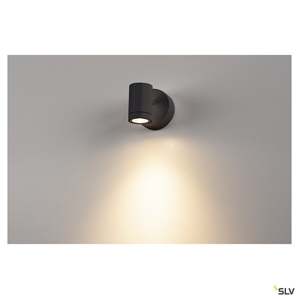 SLV - Applique et plafonnier extérieur SLV HELIA, simple, anthracite, LED, 8W, 3000K, IP55, variable - large
