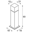SLV - Borne extérieure SLV SQUARE POLE en inox 304, E27, 20W - Hauteur 60 cm - vignette