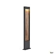 SLV - Borne extérieur SLV FLATT 100 anthracite/imitation bois avec LED intégrée pour éclairage extérieur, Hauteur 100 cm - vignette