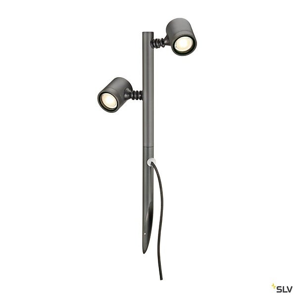 SLV - Borne extérieure SLV MYRA SPOT avec LED intégrée, anthracite pour éclairage de jardin - large
