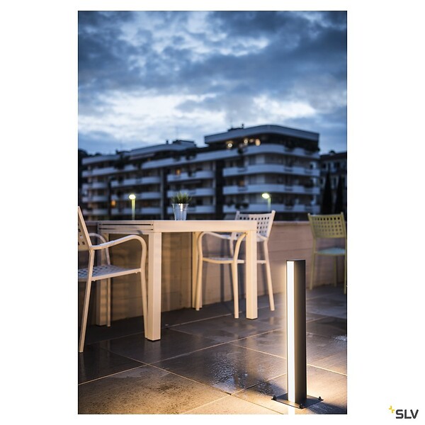 SLV - Borne extérieure SLV H-POL TWIN anthracite avec LED, Hauteur 60 cm - large