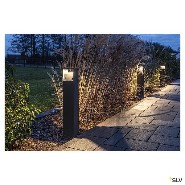 SLV - Borne extérieure SLV LOGS 70 avec LED intégrée, anthracite, Hauteur 70 cm - large