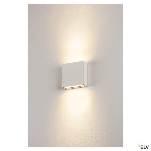 SLV - Applique extérieure SLV BIG QUAD UP/DOWN, blanc avec LED intégrée, 8,2W, 3000K, IP54 - large