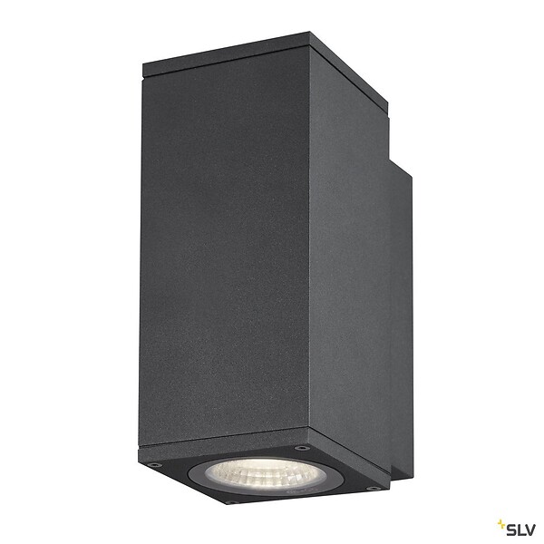 SLV - Applique extérieure SQUARE, carré, anthracite avec LED intégrée, 35W, 3000K/4000K, IP65 - Taille S - large