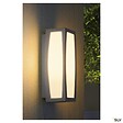 SLV - Applique extérieure SLV MERIDIAN BOX, diffuseur opalescent/gris, E27, 25W max, IP54 - vignette