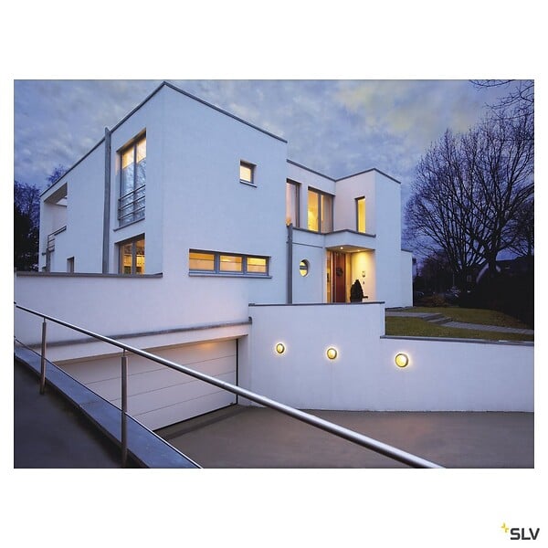 SLV - Applique et plafonnier extérieur SLV BULAN, gris, E14/C35, 60W max, IP46 - large