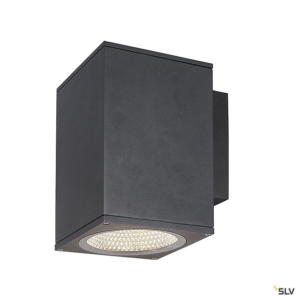 SLV - Applique extérieure SQUARE, carré, anthracite avec LED intégrée, 35W, 3000K/4000K, IP65 - Taille L - large