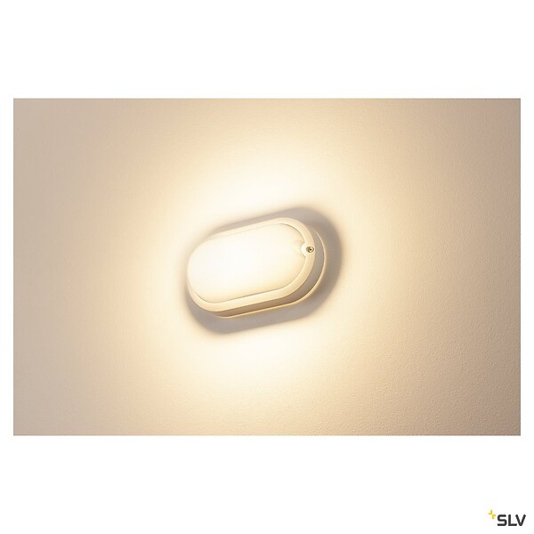 SLV - Applique et plafonnier extérieur TERANG 200, blanc, avec LED intégrée, 11W, 3000K, IP44 - large