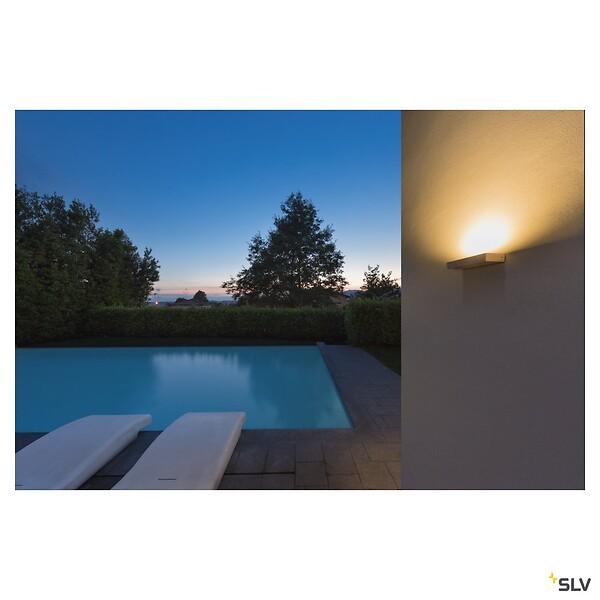 SLV - Applique extérieure SLV PEMA® UP/DOWN, blanc, avec LED intégrée, 7,7W, 3000K, IP54 - large