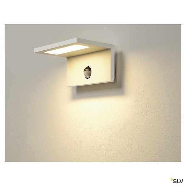 SLV - Applique extérieure SLV ANGOLUX SENSOR, blanc, LED, 9,8W, 3000K, IP44, détecteur de mouvements - large